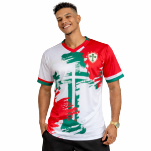 Camiseta Portuguesa SP Tricampeã Paulista 35|36|73 - Escudo emborrachado
